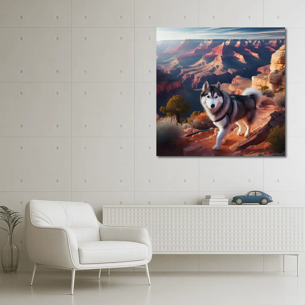 Siberian Husky Grand Canyon Desert Landscape – Wall Art