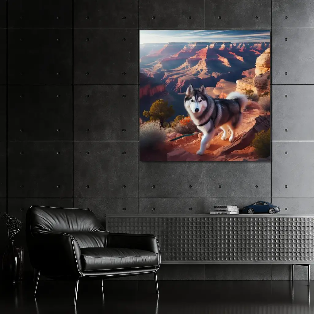 Siberian Husky Grand Canyon Desert Landscape – Wall Art