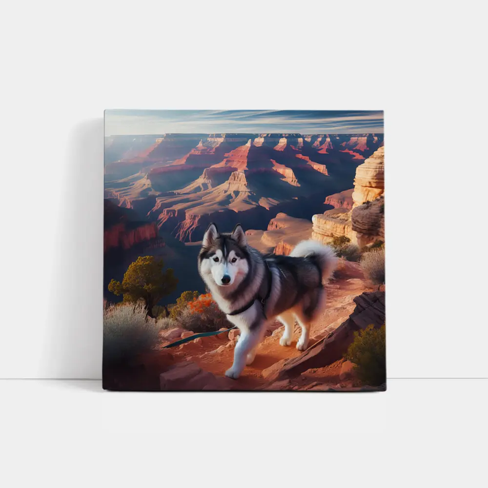 Siberian Husky Grand Canyon Desert Landscape – Wall Art