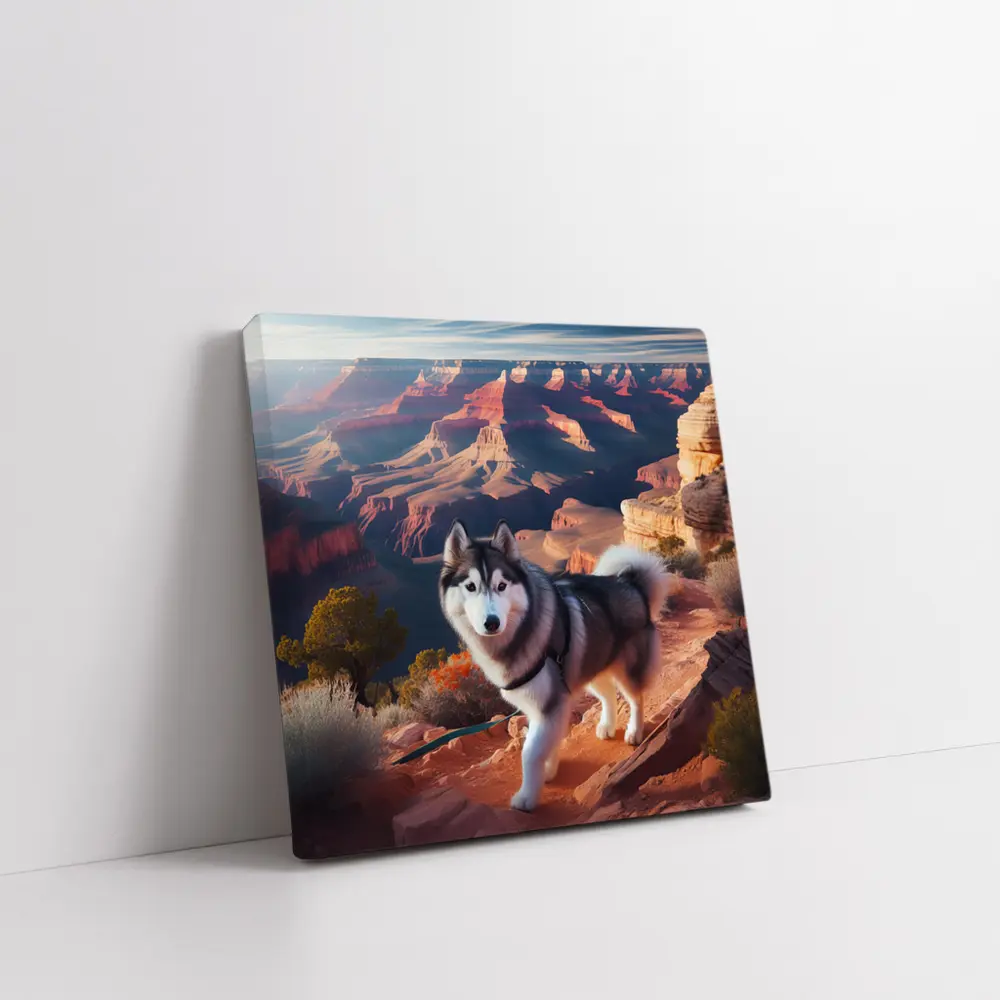 Siberian Husky Grand Canyon Desert Landscape – Wall Art