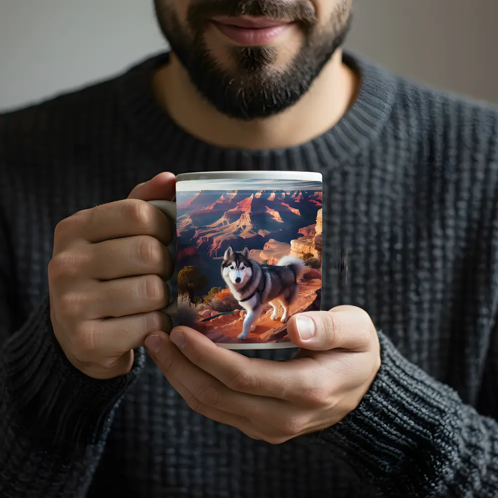 Siberian Husky Grand Canyon Desert Landscape – Mugs