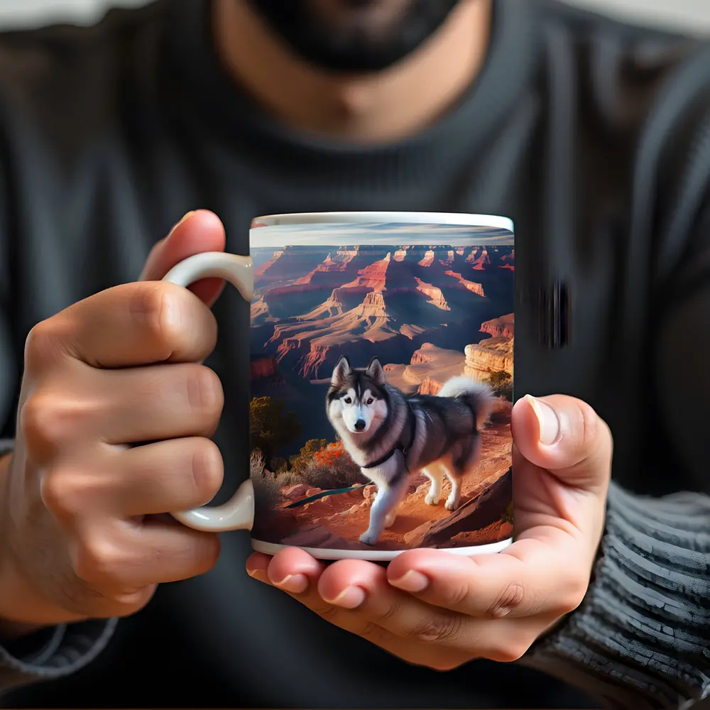 Siberian Husky Grand Canyon Desert Landscape – Mugs