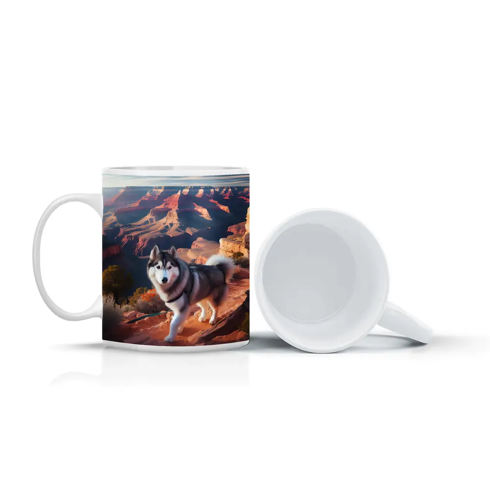 Siberian Husky Grand Canyon Desert Landscape – Mugs