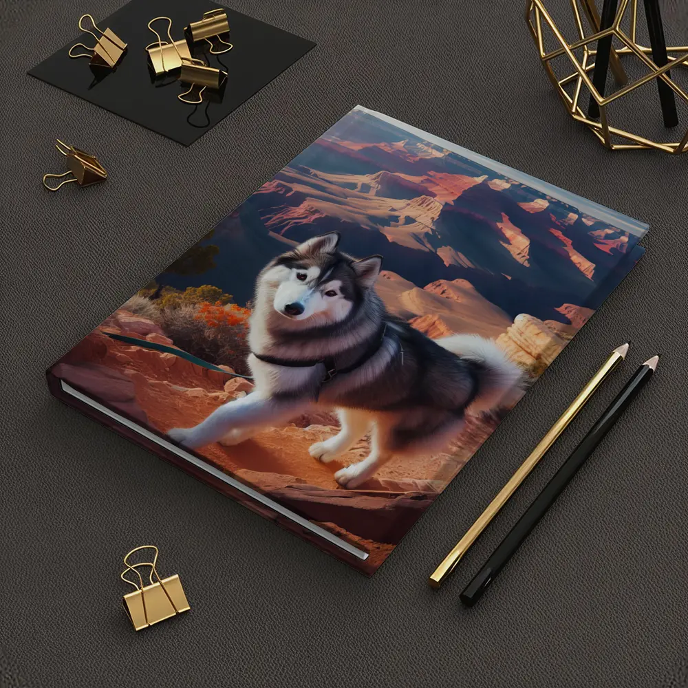 Siberian Husky Grand Canyon Desert Landscape – Notebooks