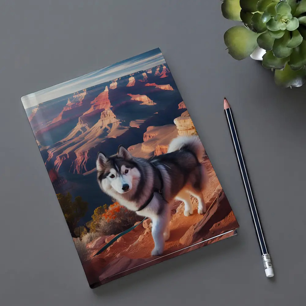 Siberian Husky Grand Canyon Desert Landscape – Notebooks