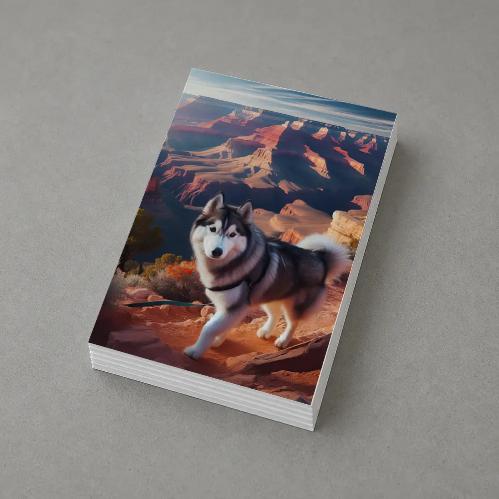 Siberian Husky Grand Canyon Desert Landscape – Postcards