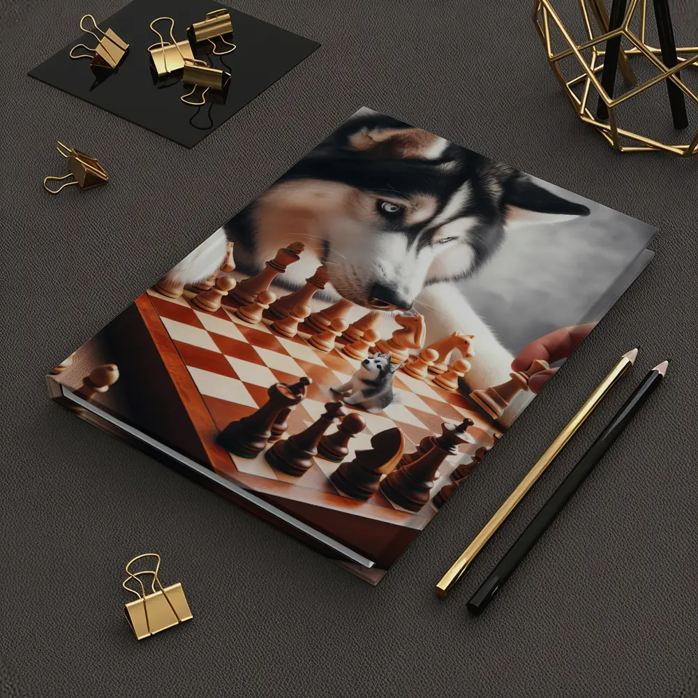 Siberian Husky Playing Chess Board Game – Notebooks