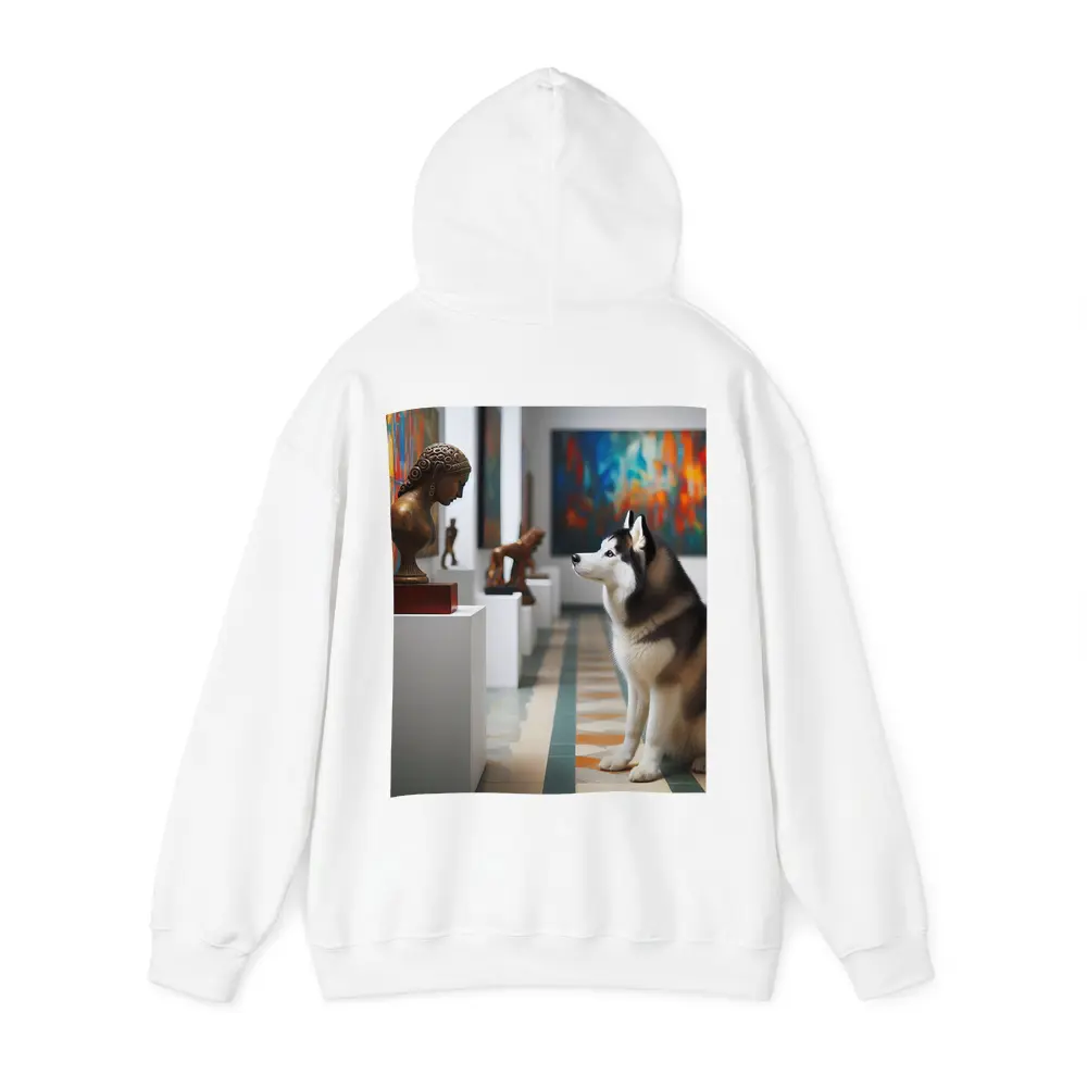 Siberian Husky Sitting In Art Gallery – Hoodies