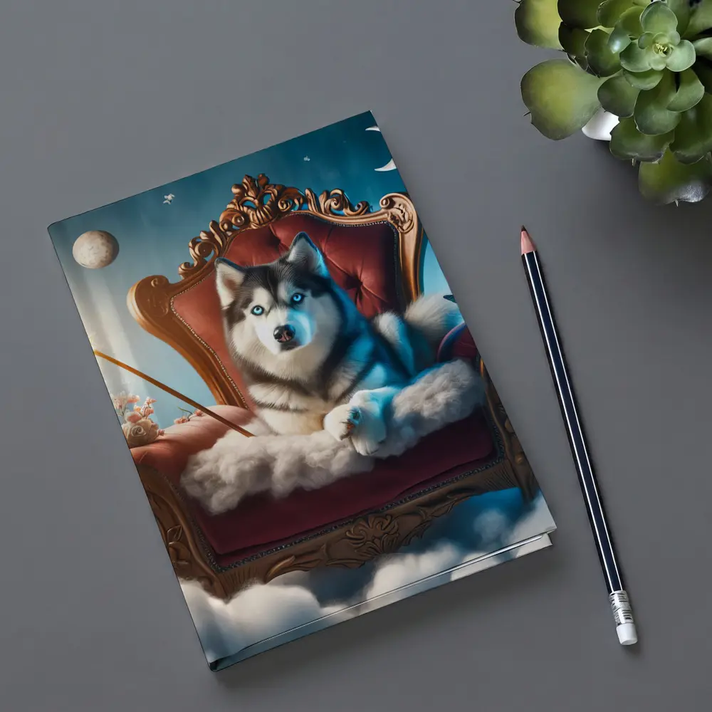 Siberian Husky Throne Clouds Fantasy Sky – Notebooks