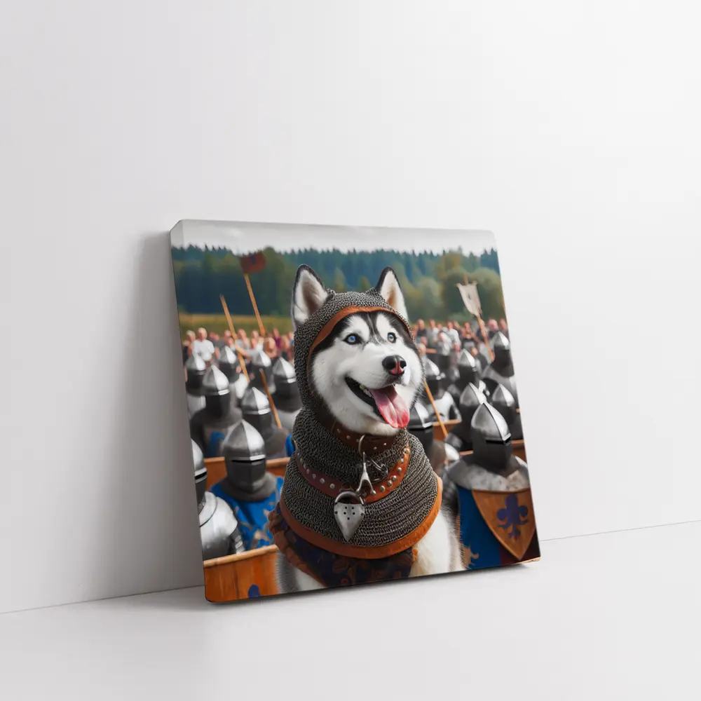 Siberian Husky Knight Chainmail Medieval Army – Wall Art