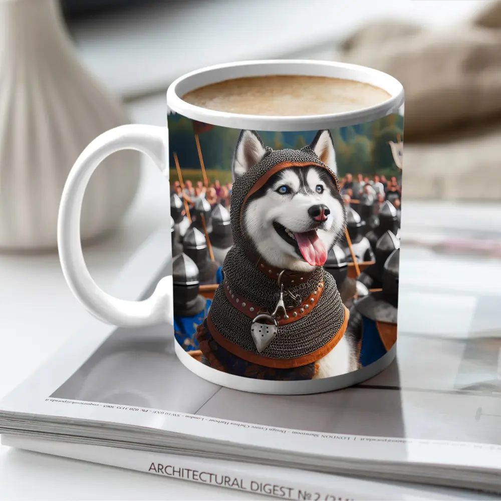 Siberian Husky Knight Chainmail Medieval Army – Mugs