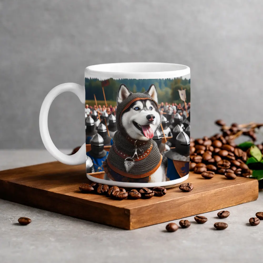 Siberian Husky Knight Chainmail Medieval Army – Mugs