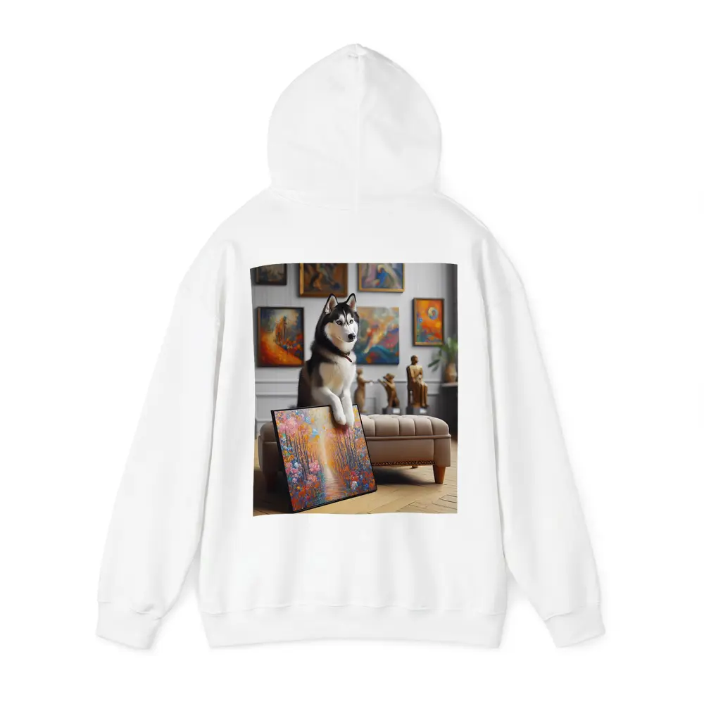 Siberian Husky Posing in Art Gallery – Hoodies
