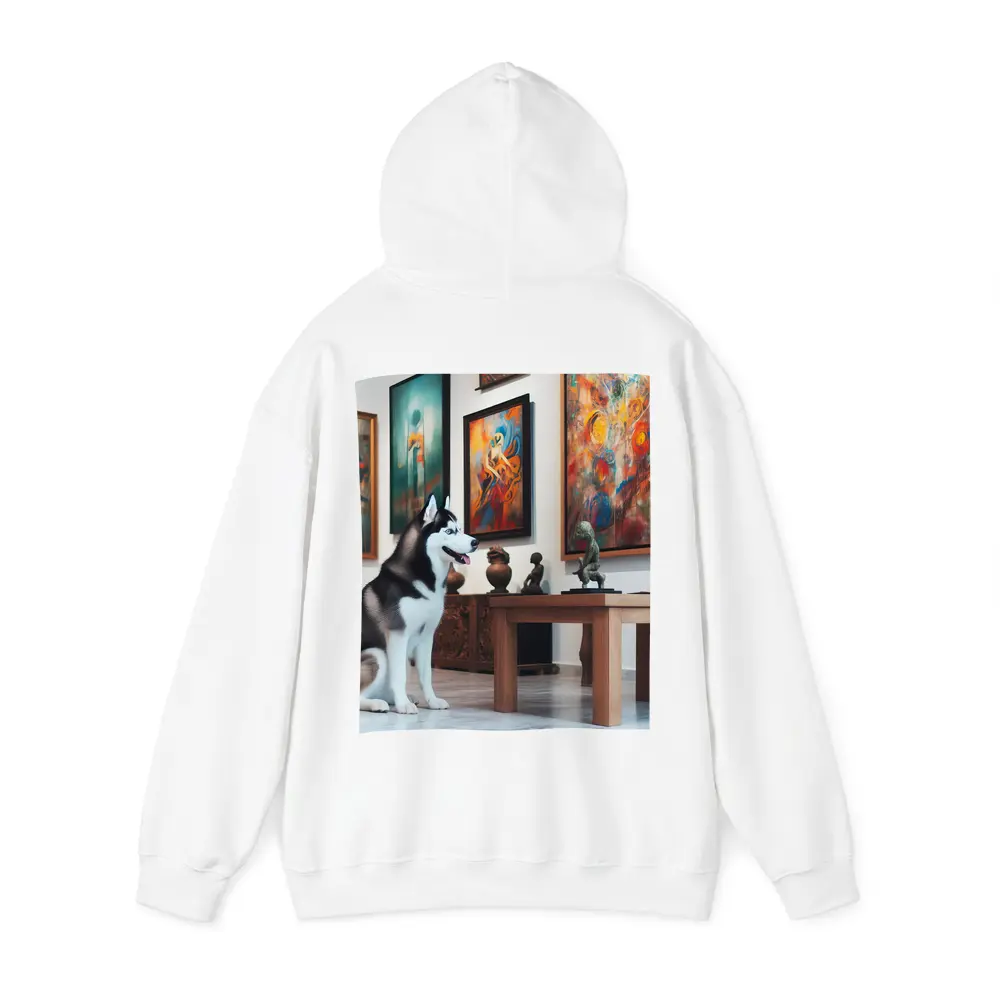 Siberian Husky Sitting In Art Gallery – Hoodies