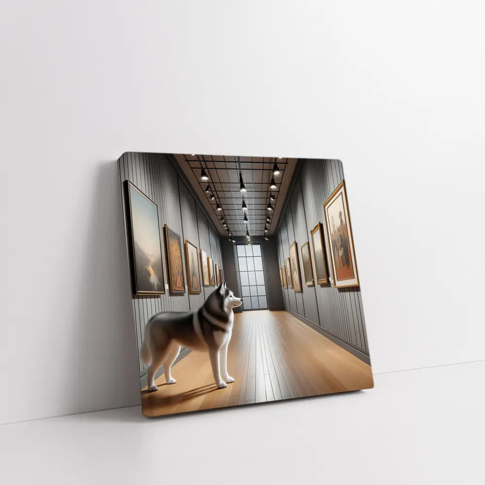 Siberian Husky Standing In Art Gallery – Wall Art