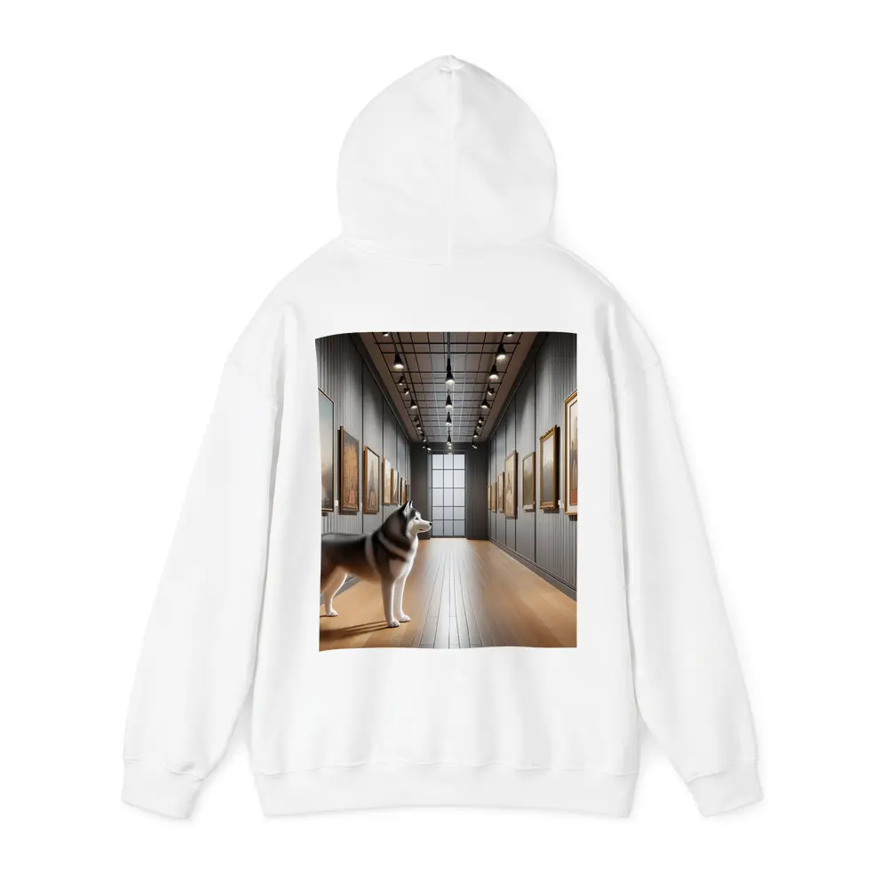Siberian Husky Standing In Art Gallery – Hoodies