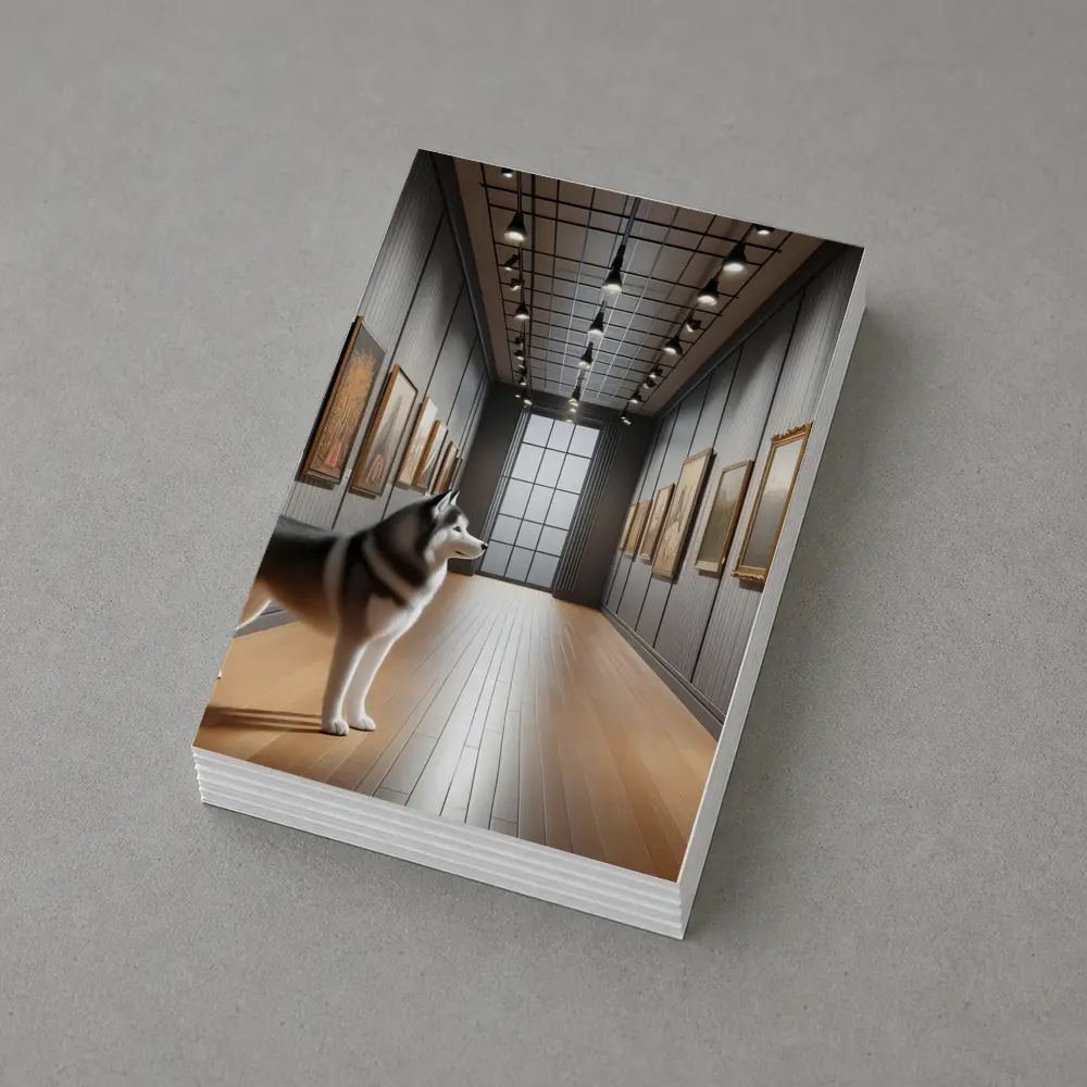Siberian Husky Standing In Art Gallery – Postcards
