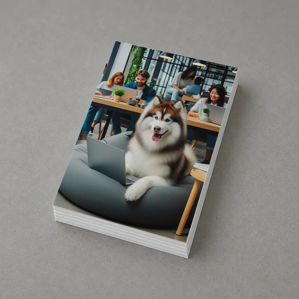 Alaskan Malamute Working Laptop Coworking Office – Postcards