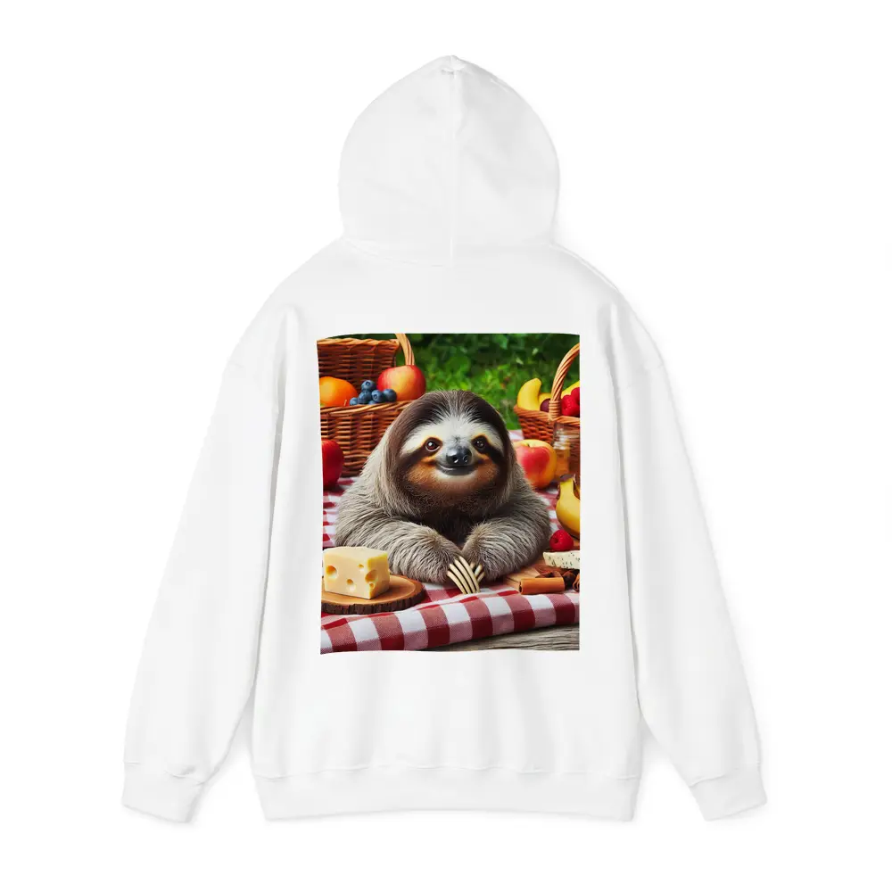 Happy Sloth Picnic With Fruits And Cheese – Hoodies
