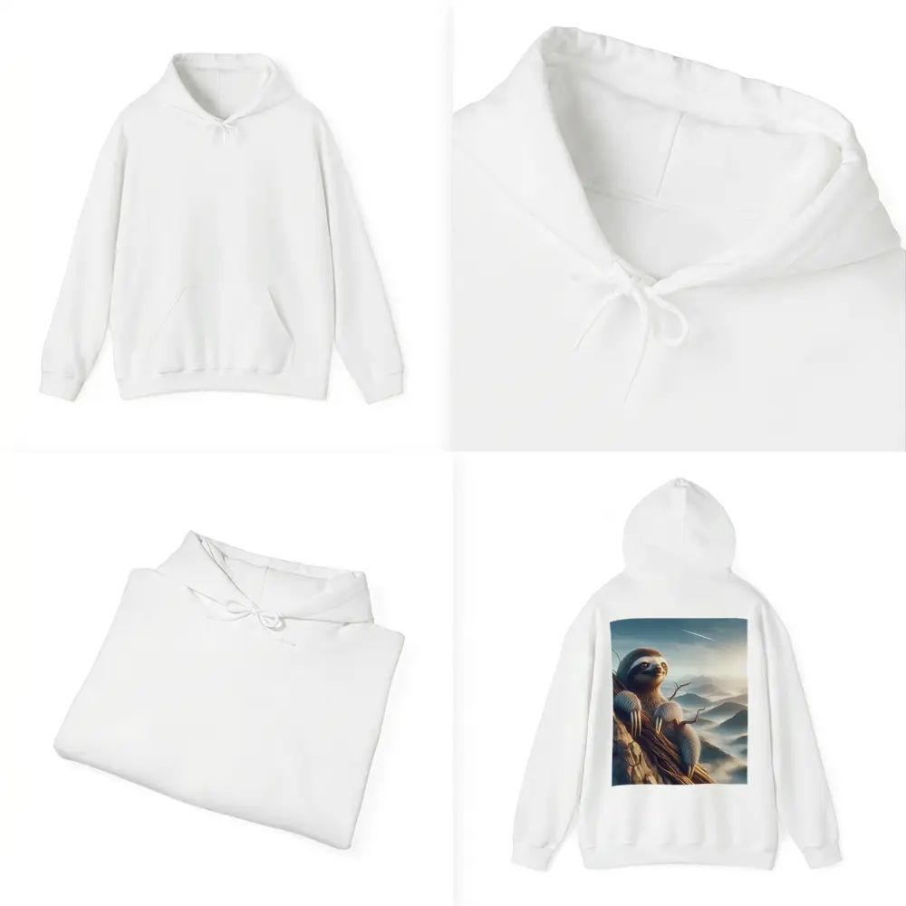 Sloth Clinging Rocky Cliff Mountain Mist – Hoodies