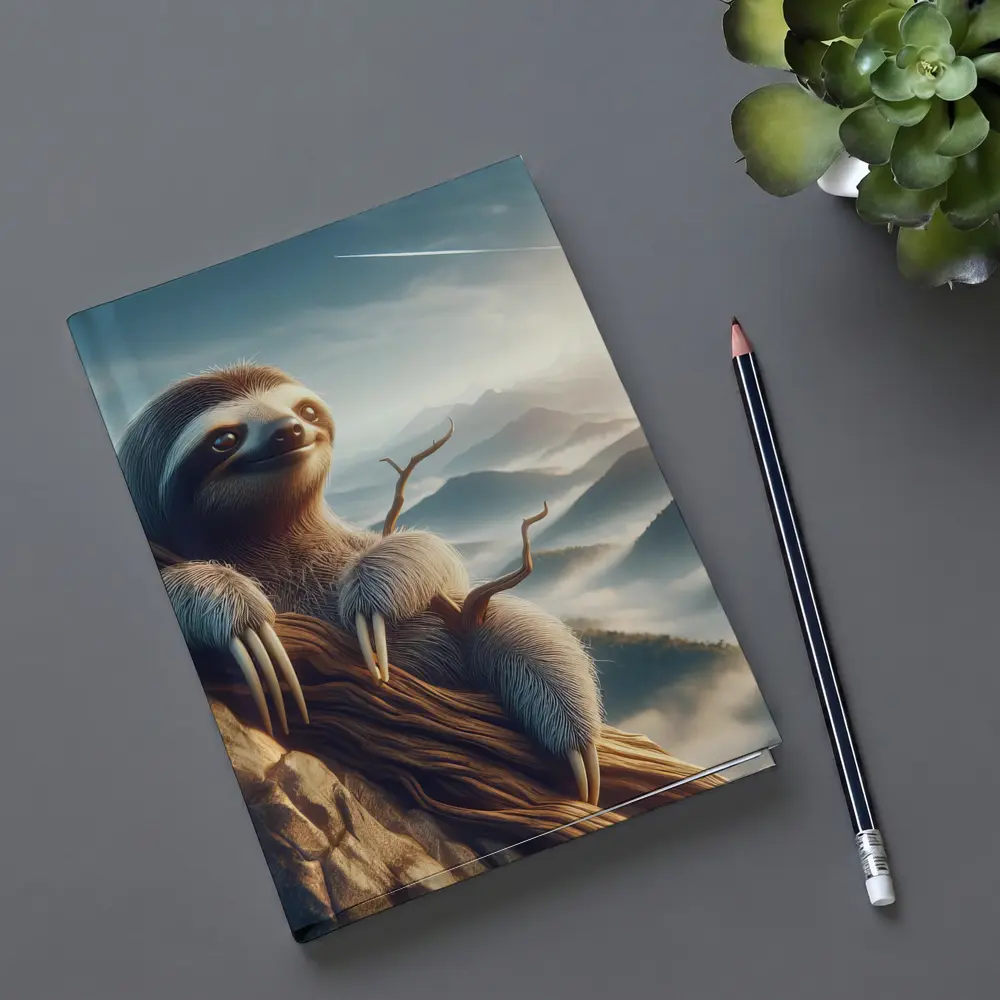 Sloth Clinging Rocky Cliff Mountain Mist – Notebooks