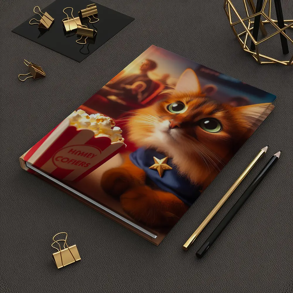 Somali Cat Superhero At Movie Theater – Notebooks
