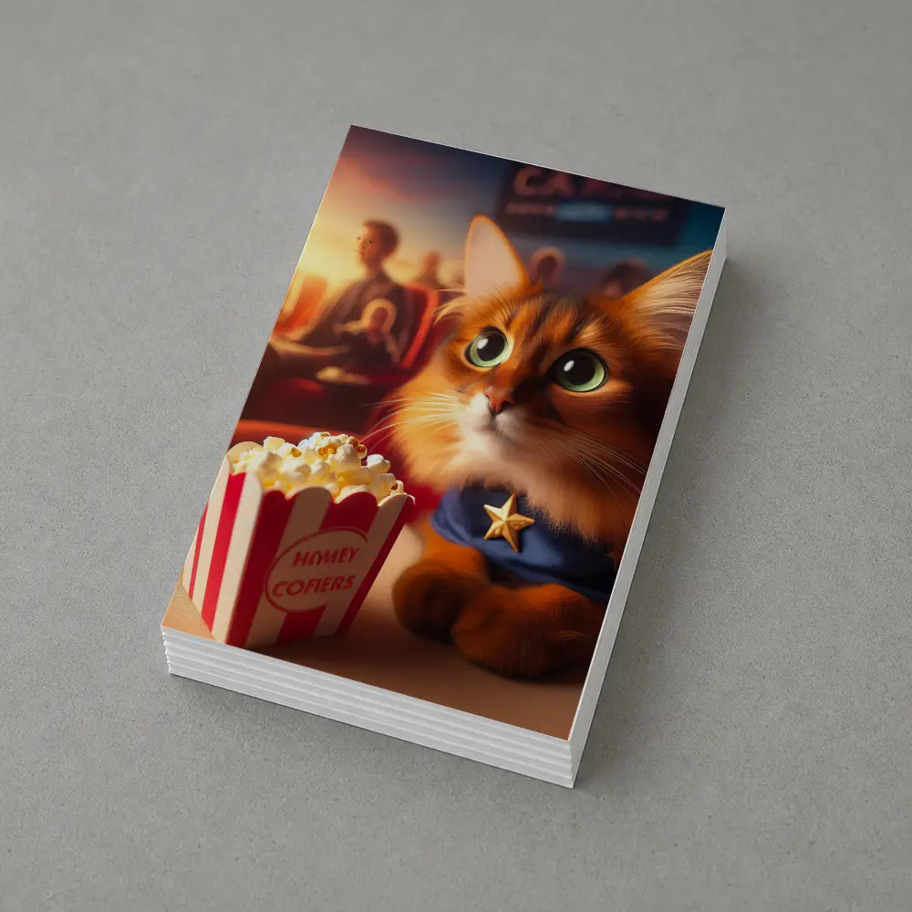 Somali Cat Superhero At Movie Theater – Postcards