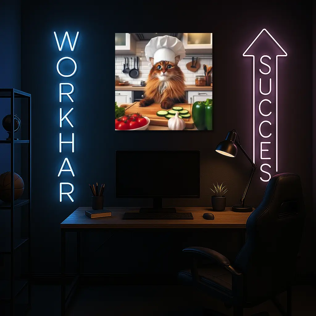 Somali Cat Chef Hat Kitchen Cooking – Wall Art