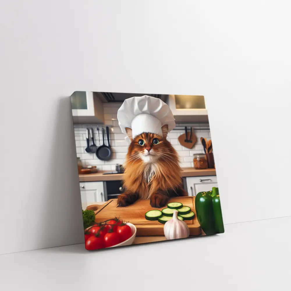 Somali Cat Chef Hat Kitchen Cooking – Wall Art