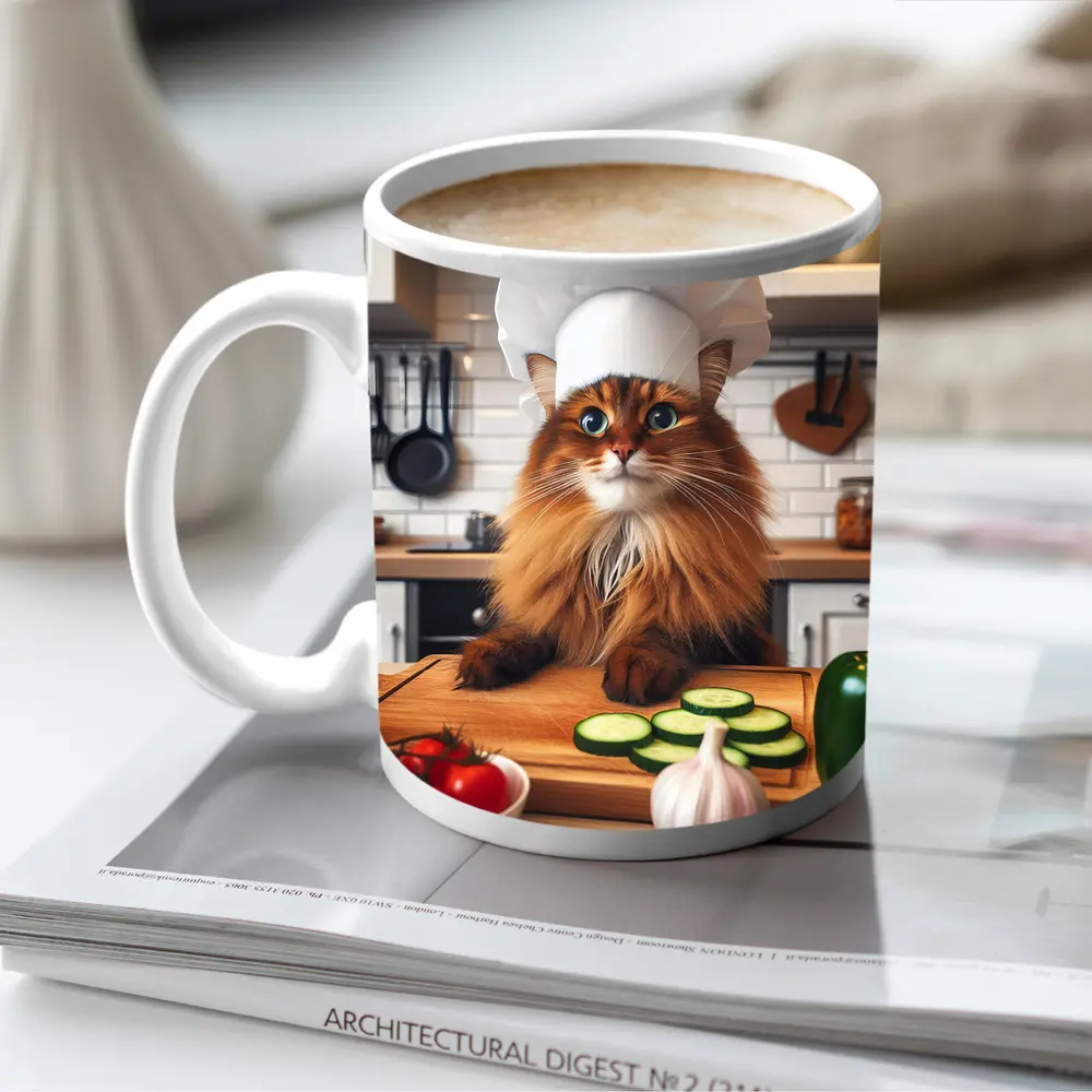 Somali Cat Chef Hat Kitchen Cooking – Mugs