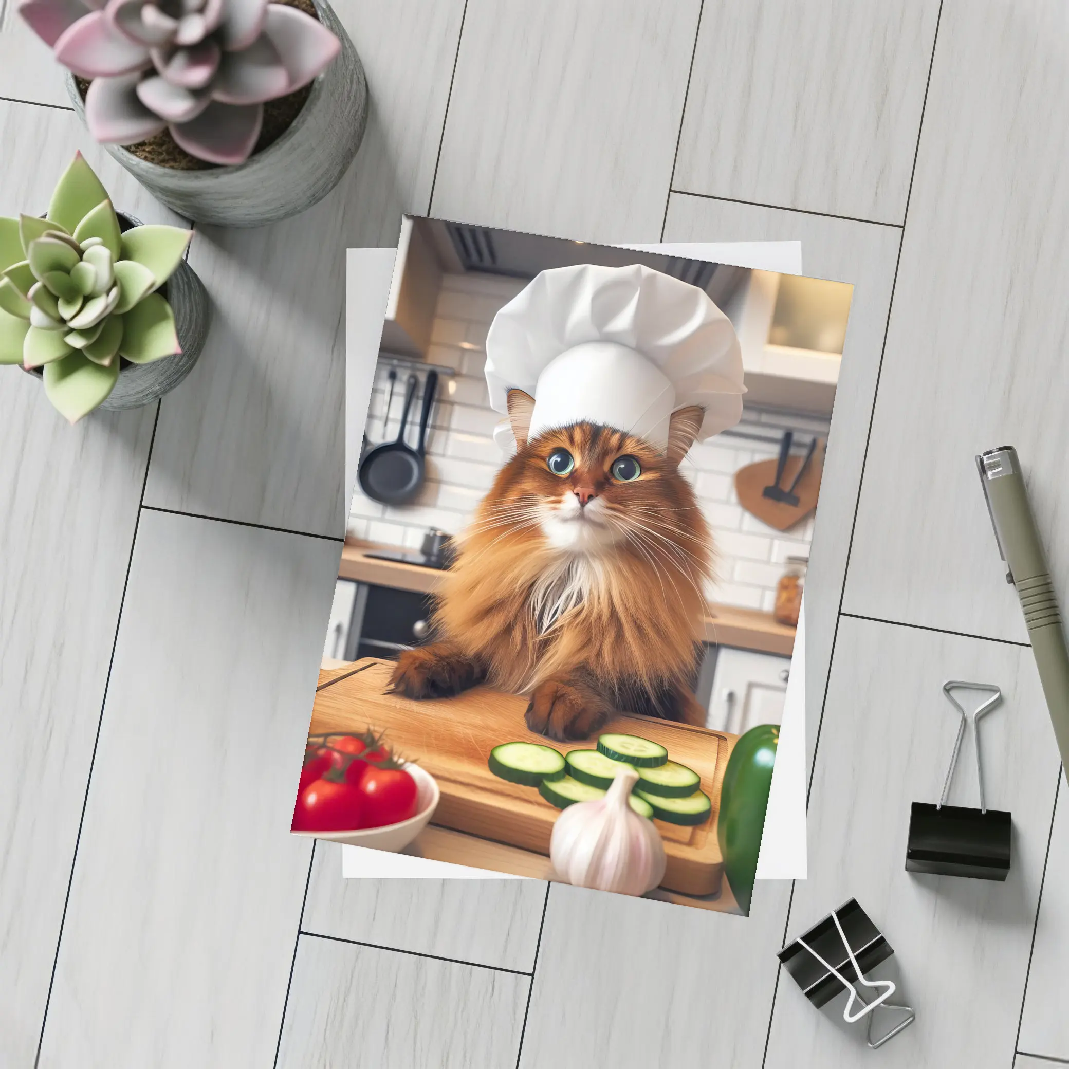 Somali Cat Chef Hat Kitchen Cooking – Postcards