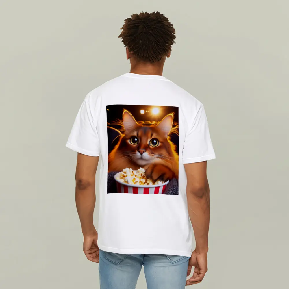 Somali Cat Eating Popcorn Movie Theater – T-Shirts
