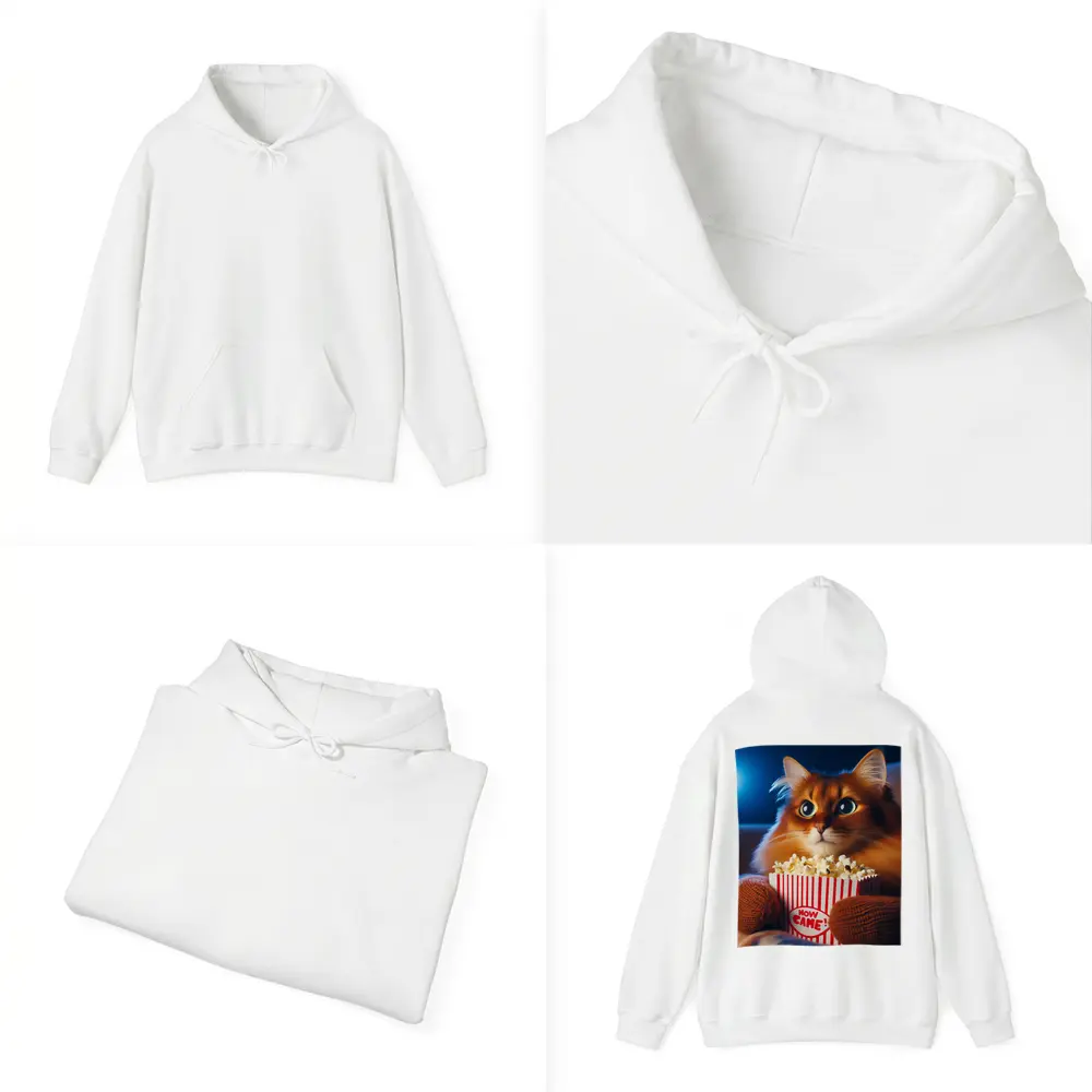 Somali Cat Watching Movie With Popcorn – Hoodies