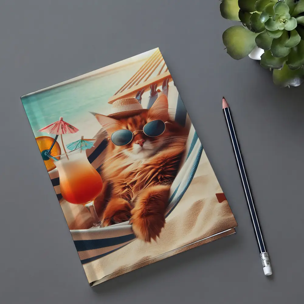 Somali Cat Relaxing Beach Hammock Summer – Notebooks