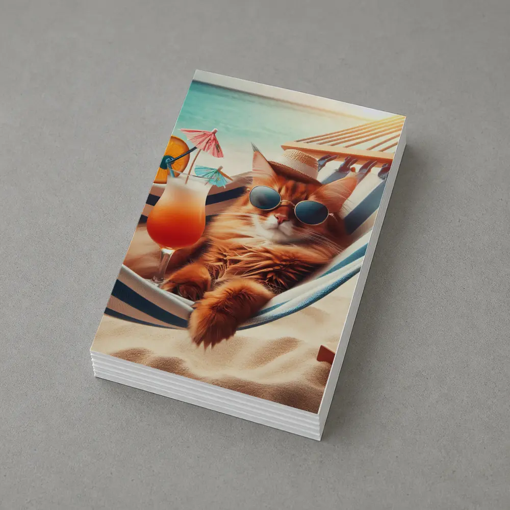 Somali Cat Relaxing Beach Hammock Summer – Postcards