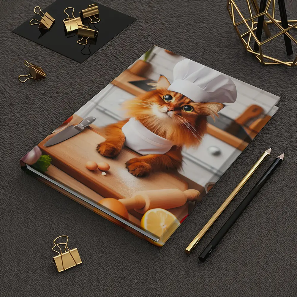 Somali Cat Chef Cooking in Kitchen – Notebooks
