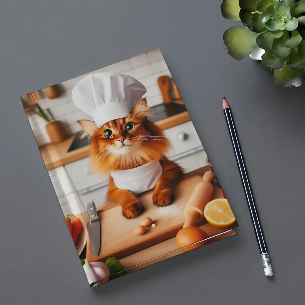 Somali Cat Chef Cooking in Kitchen – Notebooks
