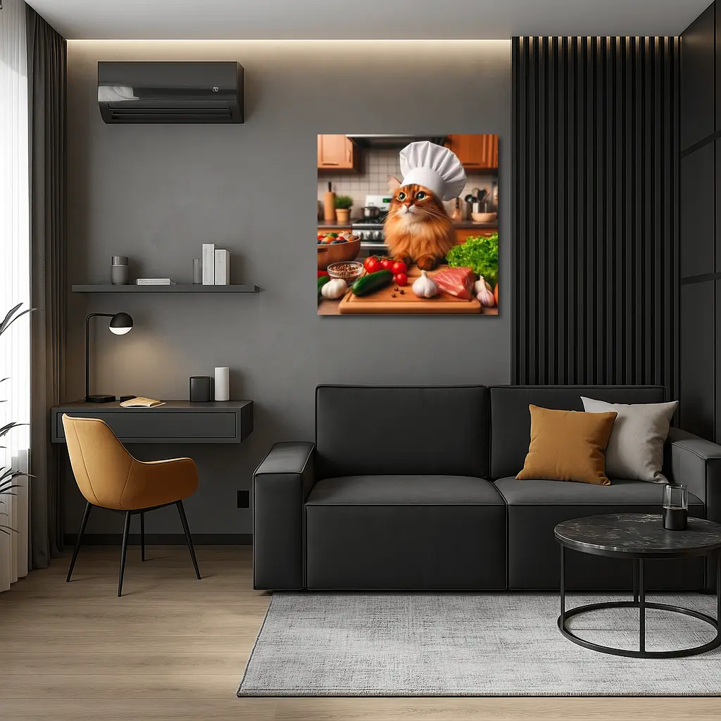 Somali Cat Chef Hat Kitchen Cooking – Wall Art