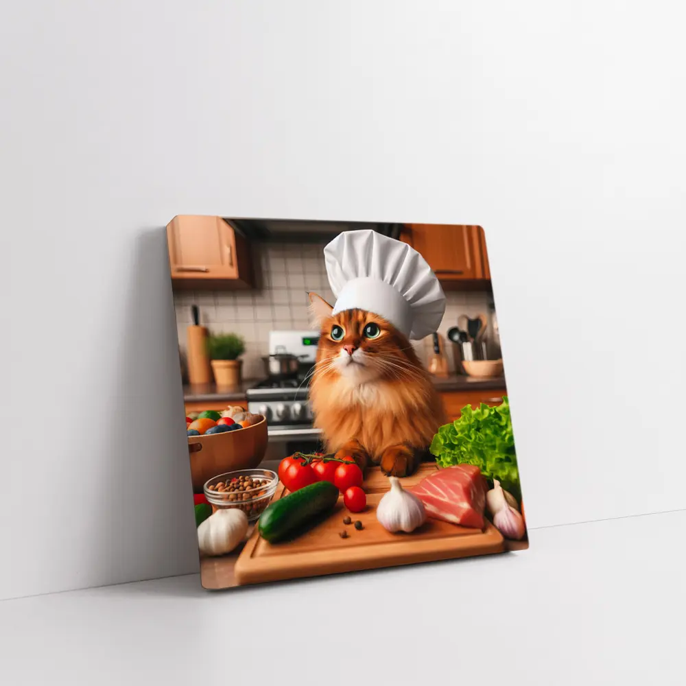 Somali Cat Chef Hat Kitchen Cooking – Wall Art