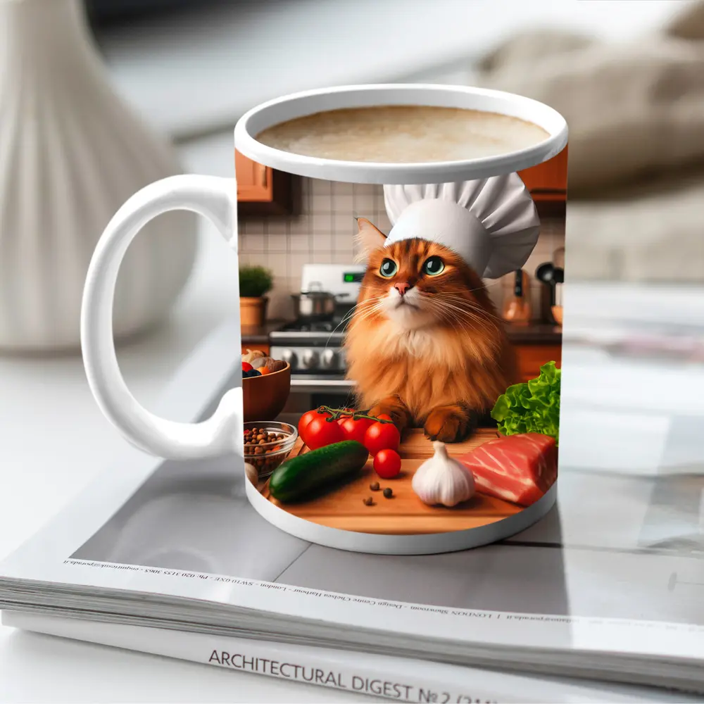 Somali Cat Chef Hat Kitchen Cooking – Mugs
