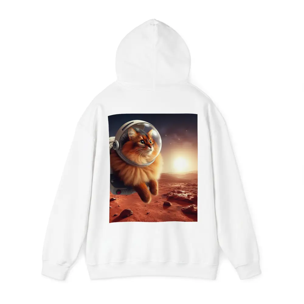 Somali Cat Astronaut Floating Over Mars – Hoodies