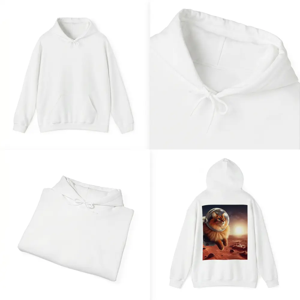 Somali Cat Astronaut Floating Over Mars – Hoodies