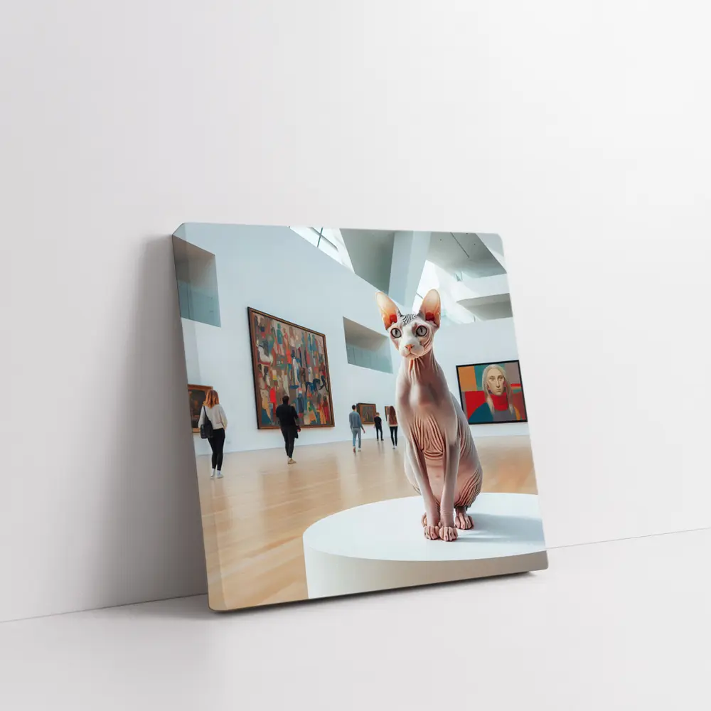 Sphynx Cat Sitting In Art Gallery – Wall Art