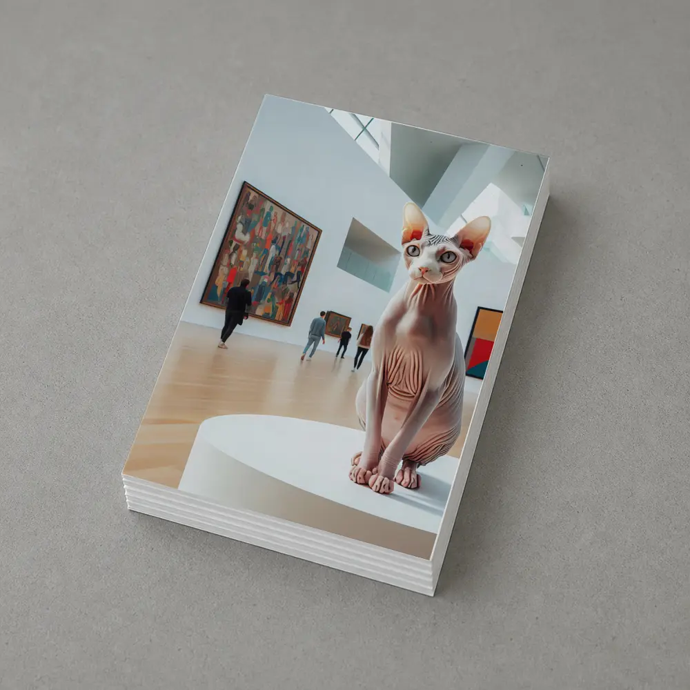 Sphynx Cat Sitting In Art Gallery – Postcards