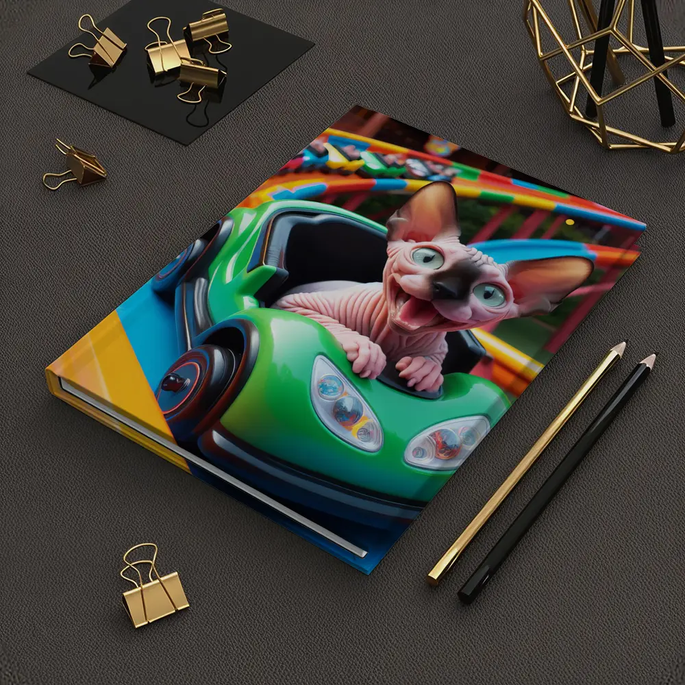 Sphynx Cat Riding Roller Coaster Amusement Park – Notebooks