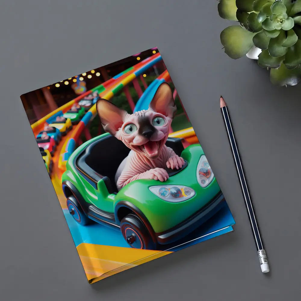 Sphynx Cat Riding Roller Coaster Amusement Park – Notebooks