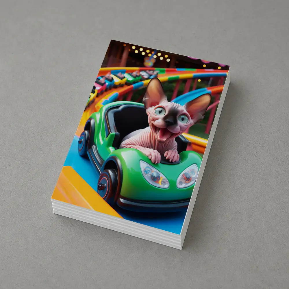 Sphynx Cat Riding Roller Coaster Amusement Park – Postcards