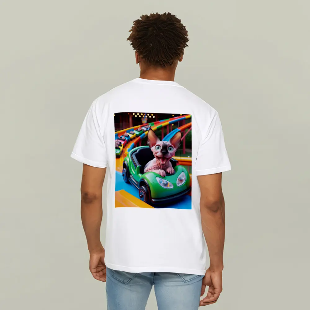 Sphynx Cat Riding Roller Coaster Amusement Park – T-Shirts