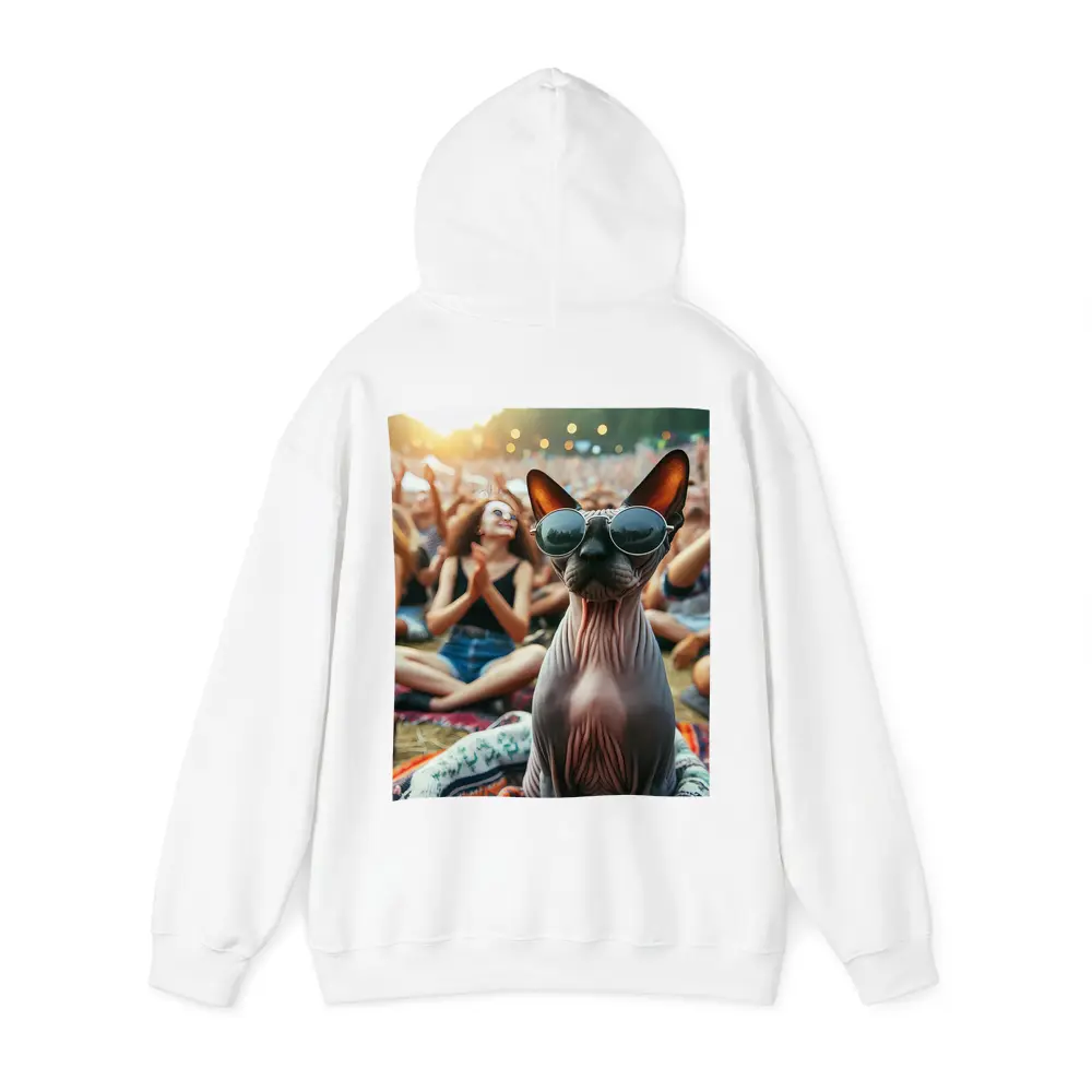 Sphynx Cat Sunglasses Music Festival Crowd – Hoodies