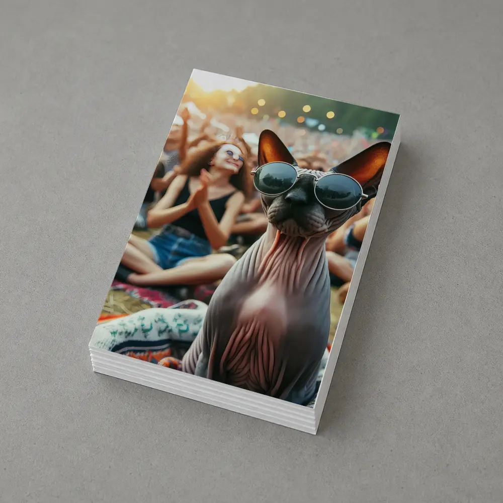 Sphynx Cat Sunglasses Music Festival Crowd – Postcards